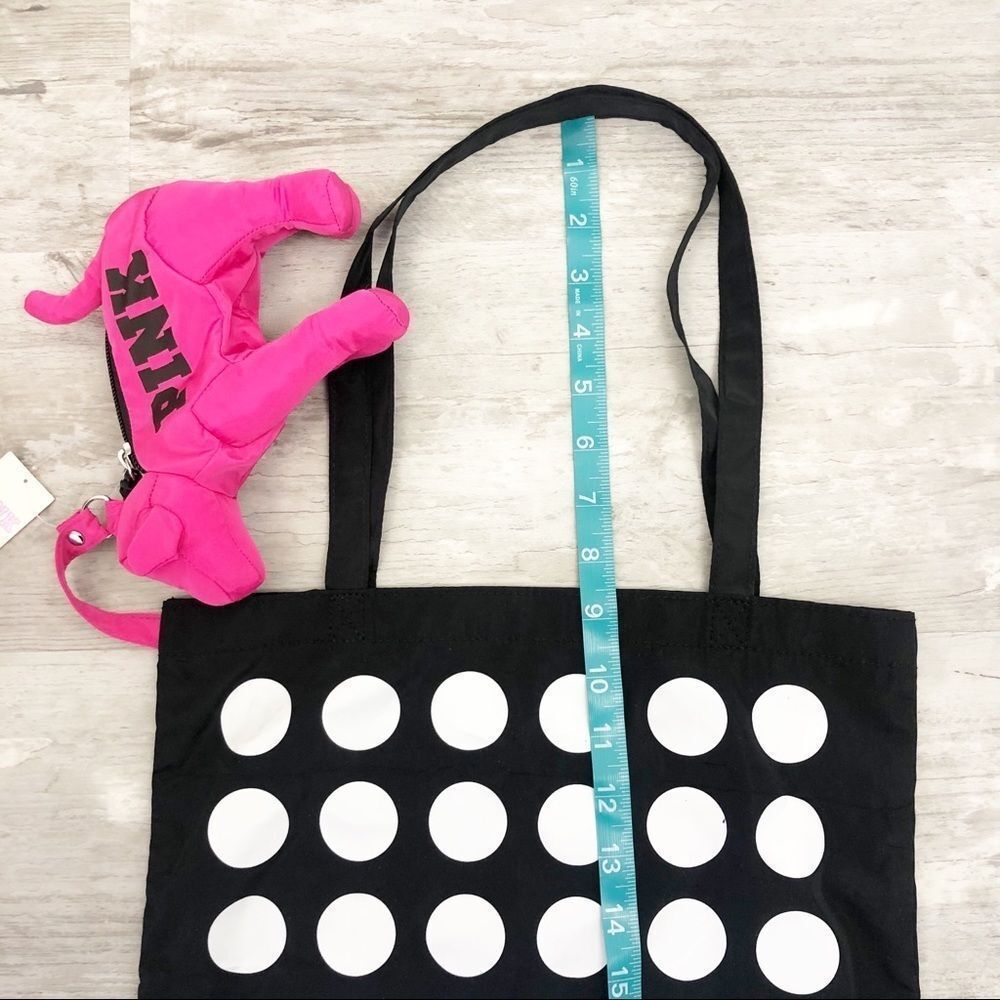 PINK Victoria's Secret Black and White Polka Dot Tote Bag - Picture 8 of 8